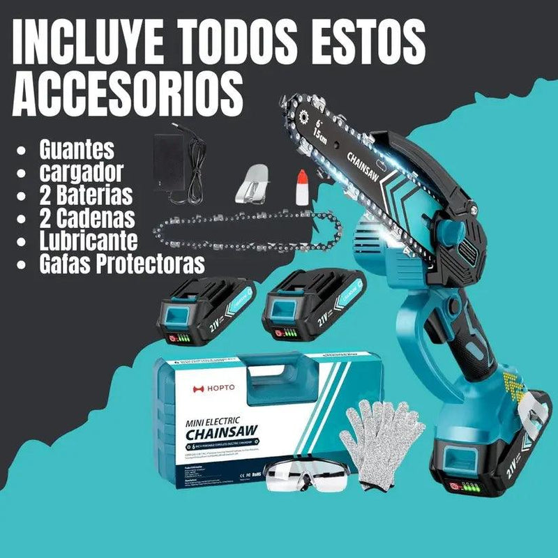 Motosierra Eléctrica Portatil a Batería PRO + 1 BATERIA EXTRA DE REGALO
